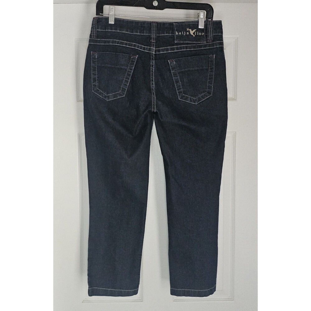 Beija Flor Y2K Brazilian Low Rise Capri Jeans Womens Size 6 32x25 Dark Wash